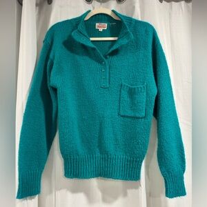 Vintage Essex Junction Teal Cowl Neck Sweater